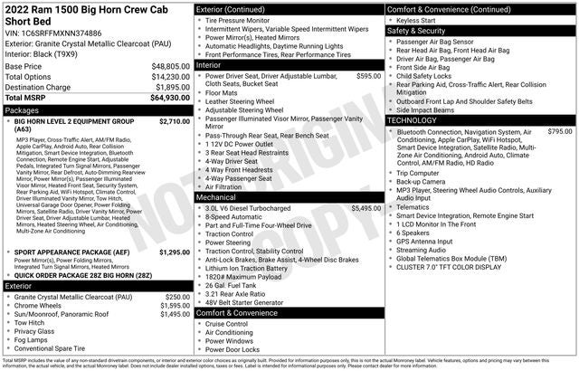 2022 RAM 1500 Big Horn/Lone Star Sport