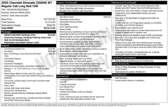2005 Chevrolet Silverado 2500HD Work Truck
