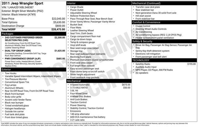 2011 Jeep Wrangler Sport