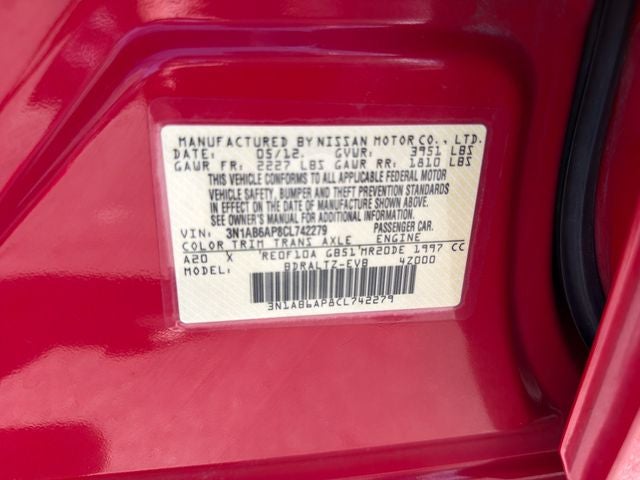 2012 Nissan Sentra 2.0 SR