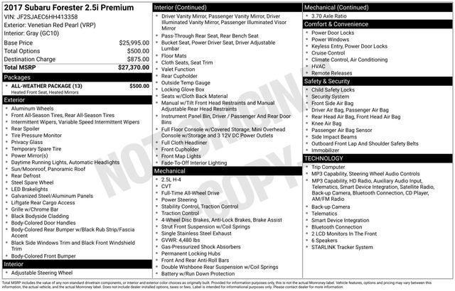 2017 Subaru Forester 2.5i Premium