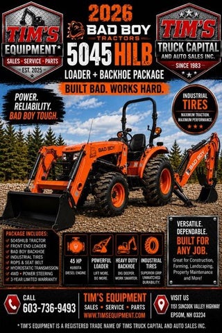 2026 Bad Boy BB5045HILB Loader Backhoe ind tires BB5045HILB