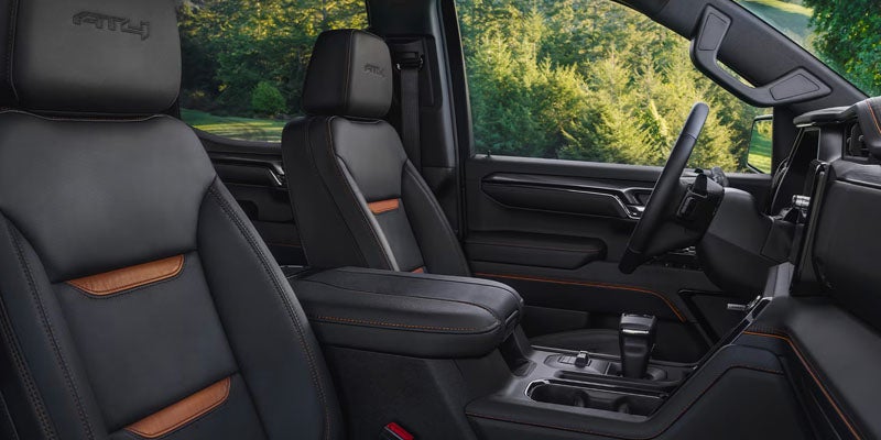 Truck interior front seats and dashboard